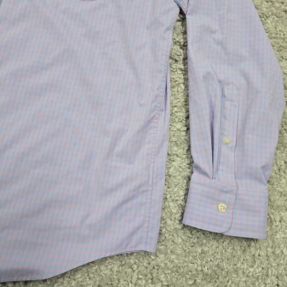 Vineyard Vines Shirt Mens Large Pink‎ Blue Gingham Plaid Performance Classic Fit - Picture 3 of 13